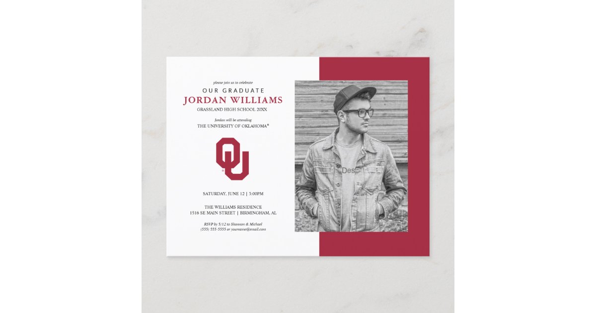Oklahoma Sooners Graduate Announcement Postcard Zazzle