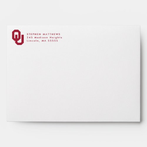Oklahoma Sooners Graduate Envelope