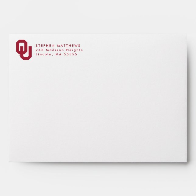 Oklahoma Sooners Graduate Envelope (Front)