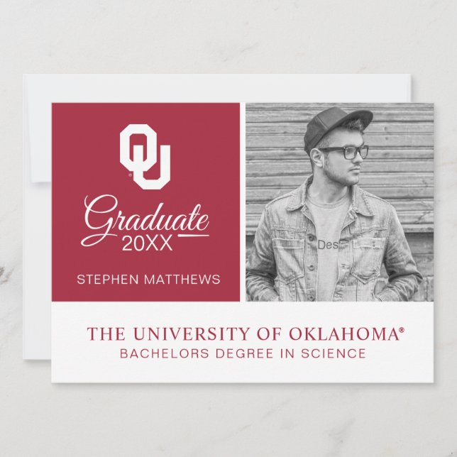 Oklahoma Sooners Graduate Invitation (Front)