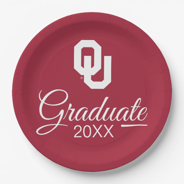 Oklahoma Sooners Graduate Paper Plates (Front)