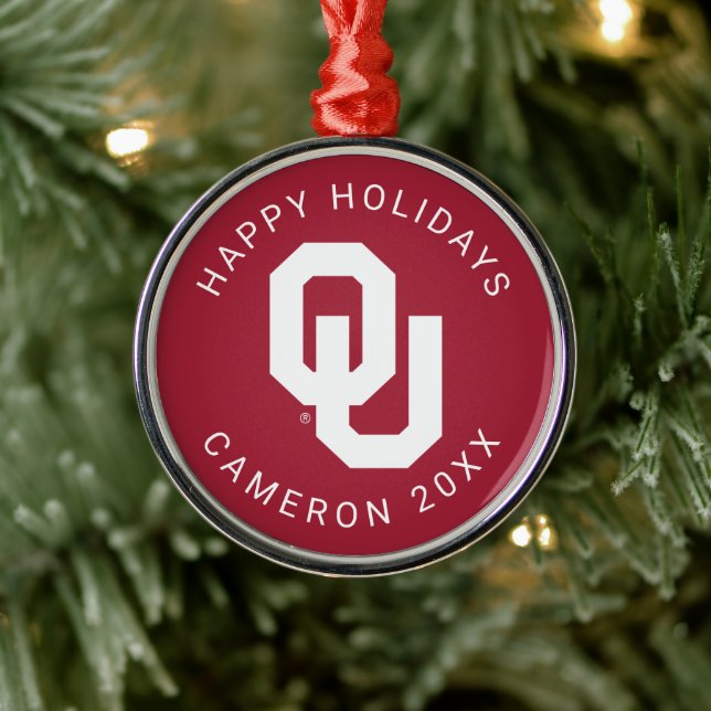 Oklahoma Sooners Metal Ornament (Tree)