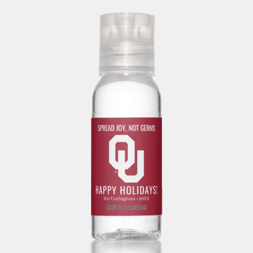Oklahoma Sooners  Spread Joy Not Germs Hand Sanitizer
