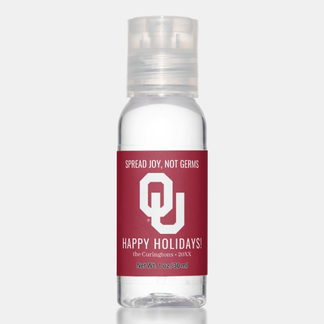 Oklahoma Sooners | Spread Joy, Not Germs Hand Sanitizer (Front)