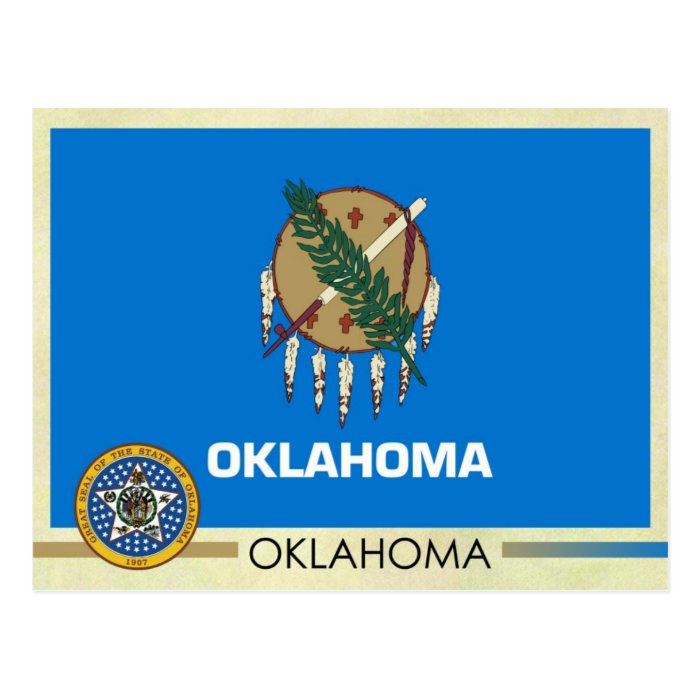 Oklahoma State Flag and Seal Postcards