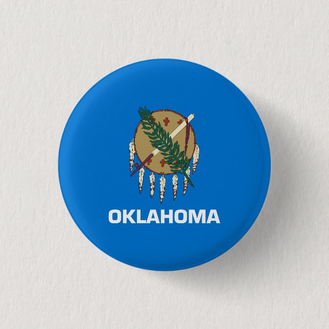 Oklahoma State Flag Button (Front)