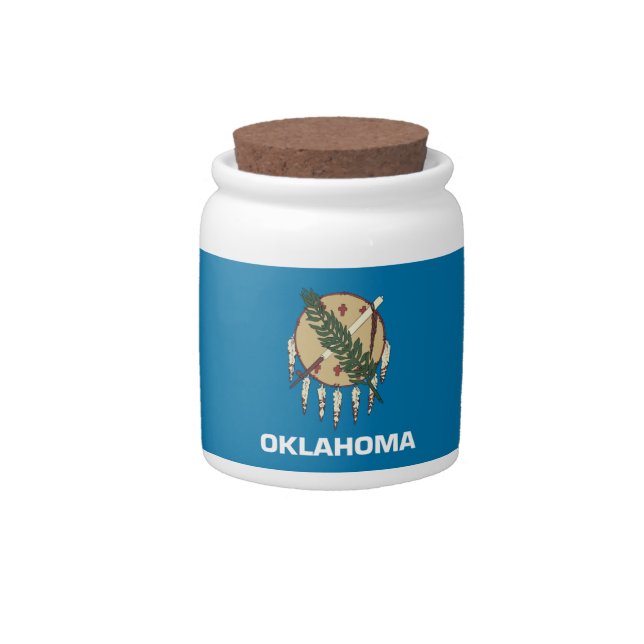 Oklahoma State Flag Candy Jar (Front)