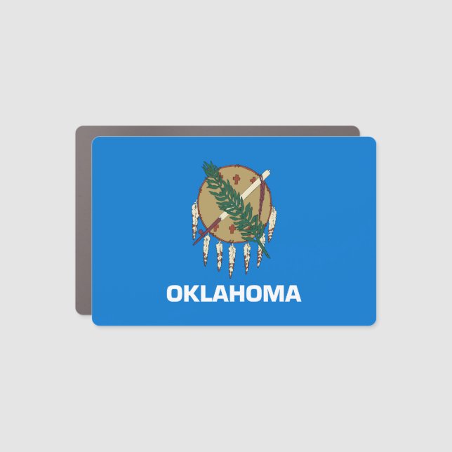 Oklahoma State Flag Car Magnet (Front)