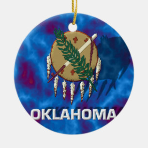 Oklahoma State Flag Ceramic Ornament