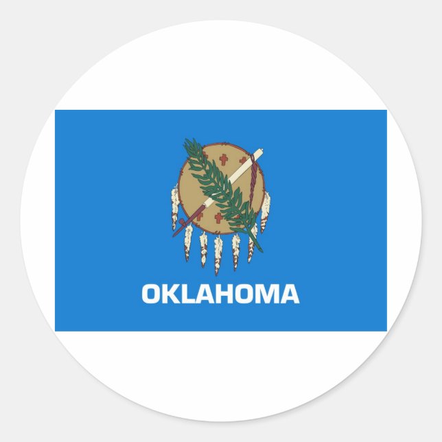 Oklahoma State Flag Classic Round Sticker (Front)
