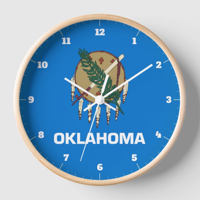 OKLAHOMA STATE FLAG CLOCK (Front)