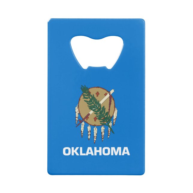Oklahoma State Flag Credit Card Bottle Opener (Front)