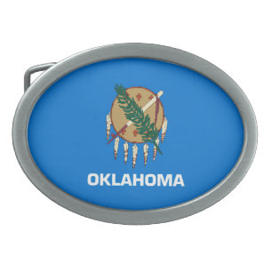 Oklahoma State Flag Design Belt Buckle