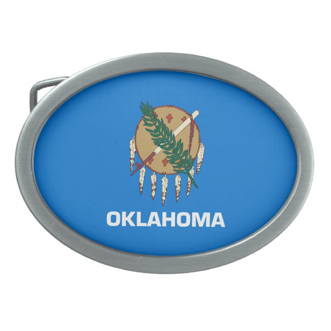 Oklahoma State Flag Design Belt Buckle (Front)