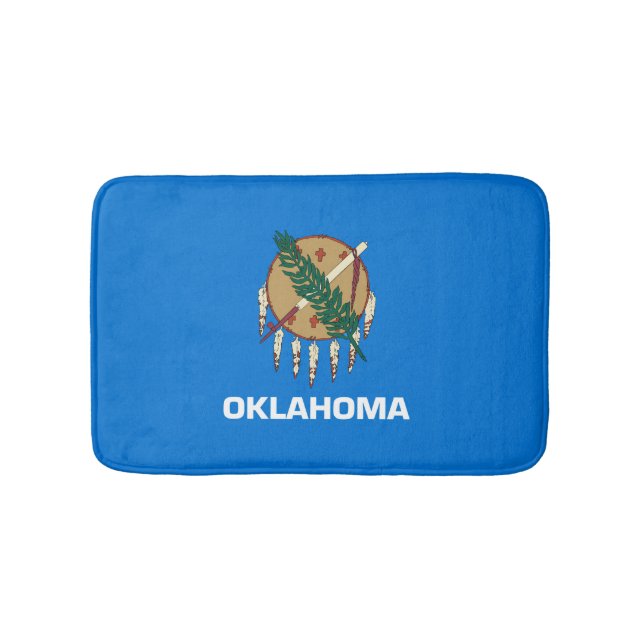 Oklahoma State Flag Design Decor Bath Mat (Front)