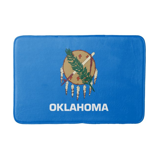 Oklahoma State Flag Design Decor Bathroom Mat (Front)