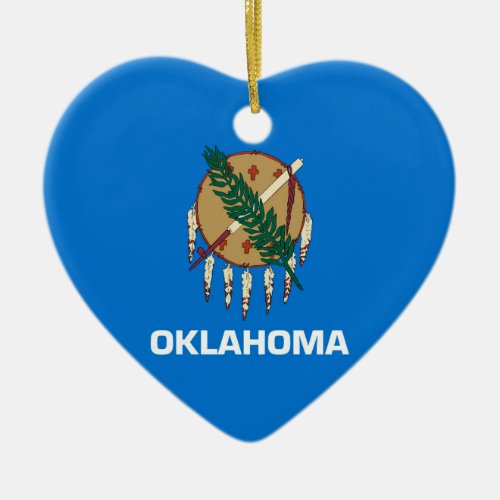 Oklahoma State Flag Design Decor Ceramic Ornament