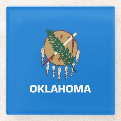 Oklahoma State Flag Design Decor Glass Coaster