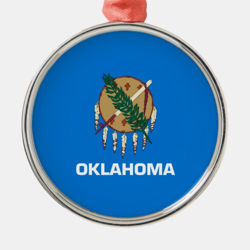 Oklahoma State Flag Design Decor Metal Ornament