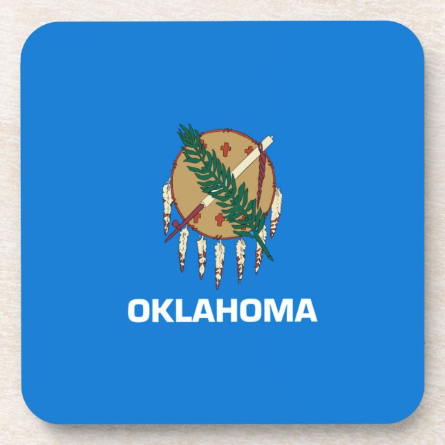 Oklahoma State Flag Design Drink Coaster (Front)