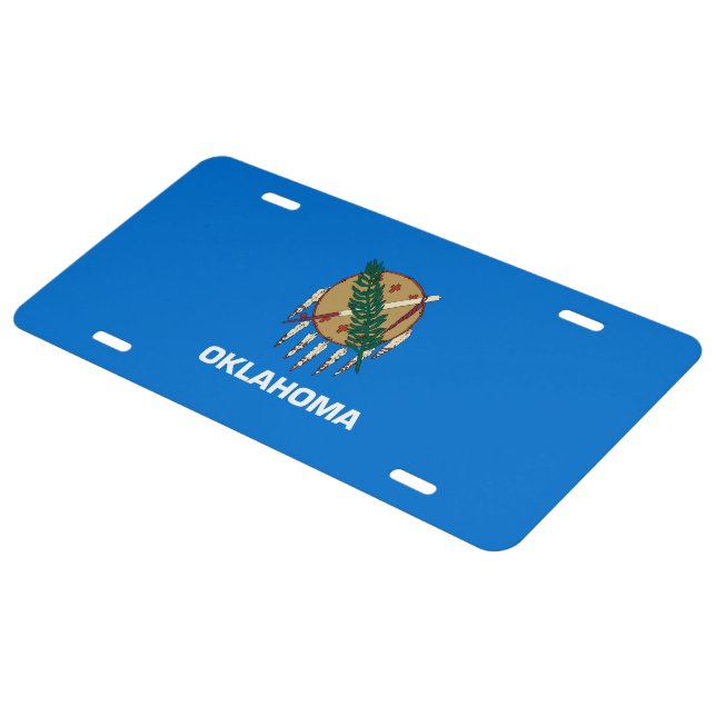 Oklahoma State Flag Design License Plate (Side)