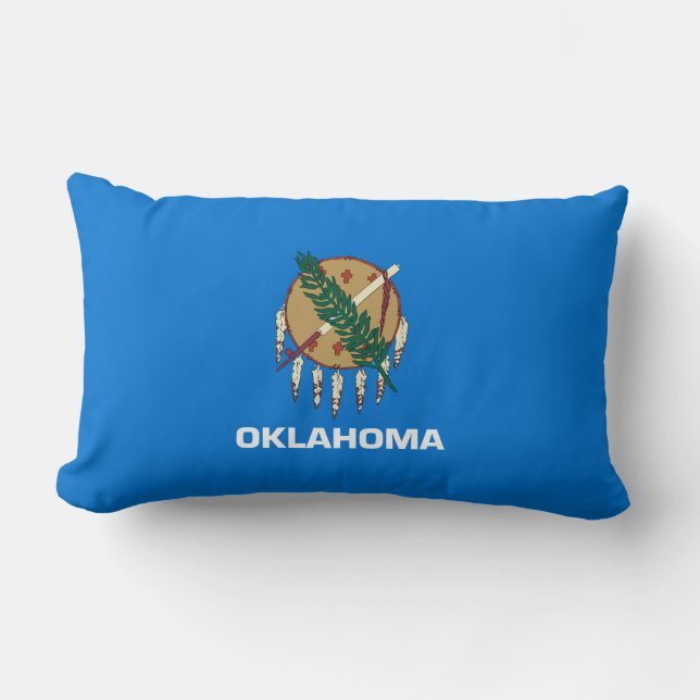 Oklahoma State Flag Design Lumbar Pillow (Front)