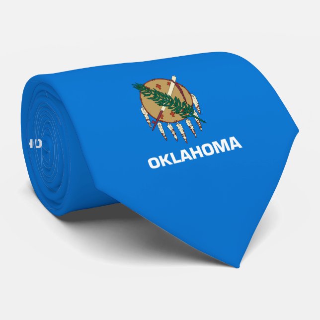 Oklahoma State Flag Design Neck Tie (Rolled)