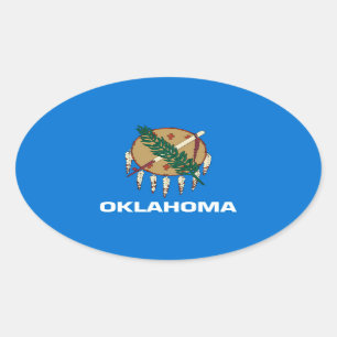 Oklahoma State Flag Design Oval Sticker