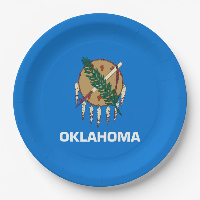 Oklahoma State Flag Design Paper Plates (Front)
