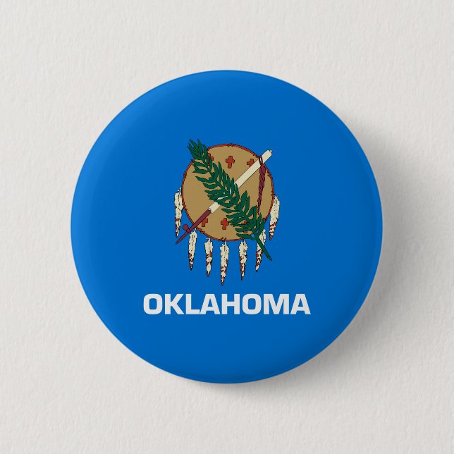 Oklahoma State Flag Design Pinback Button (Front)