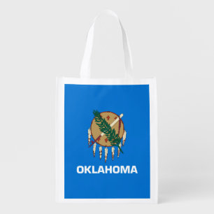 Oklahoma State Flag Design Reusable Grocery Bag