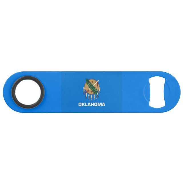 Oklahoma State Flag Design Speed Bottle Opener (Back Horizontal)