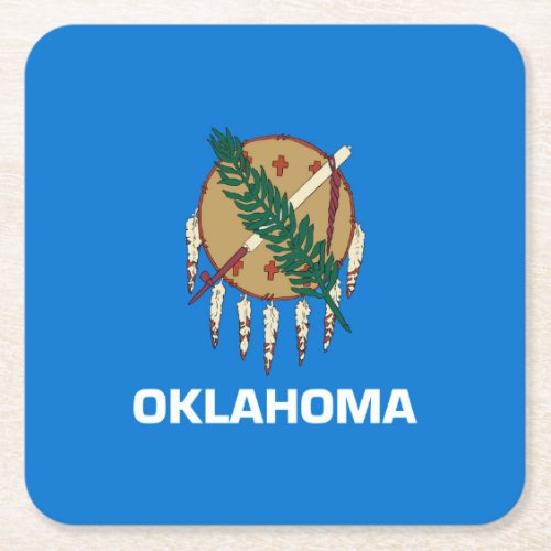 Oklahoma State Flag Design Square Paper Coaster