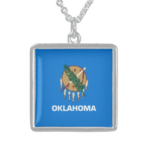 Oklahoma State Flag Design Sterling Silver Necklace