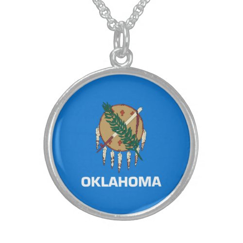 Oklahoma State Flag Design Sterling Silver Necklace