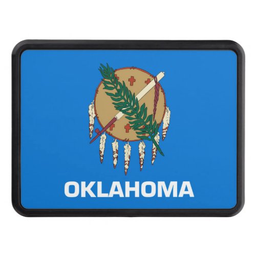 Oklahoma State Flag Design Trailer Hitch Cover