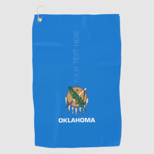 Oklahoma State Flag Design Your Text on a  Golf Towel