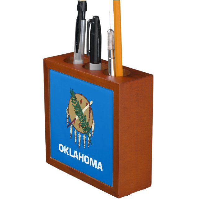 Oklahoma State Flag Desk Organizer (In Situ)