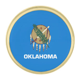 Oklahoma State Flag Gold Finish Lapel Pin