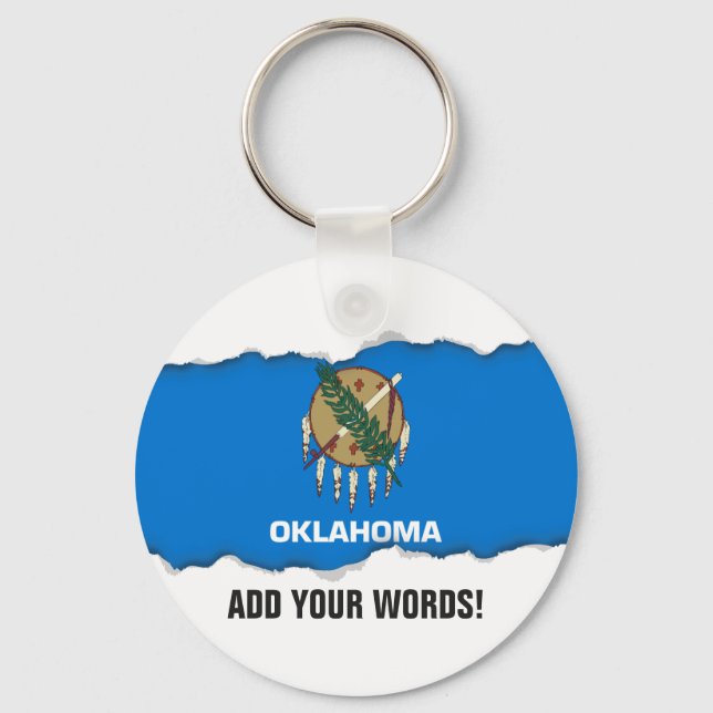 Oklahoma State Flag Keychain (Front)