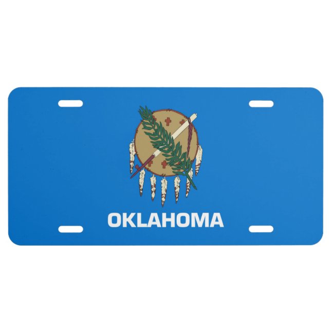Oklahoma State flag License Plate (Front)