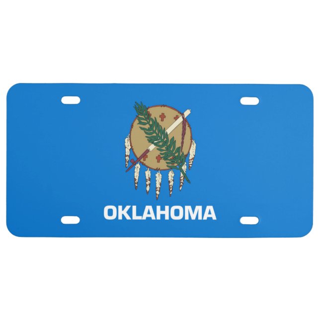 Oklahoma State flag License Plate (Front)