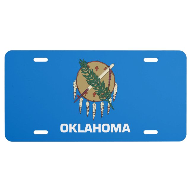 Oklahoma State Flag License Plate (Front)