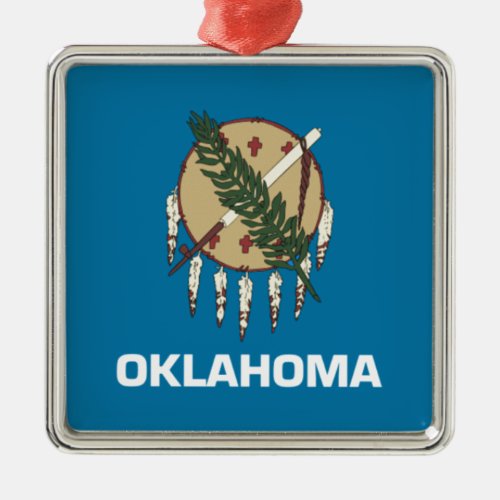 Oklahoma state flag metal ornament