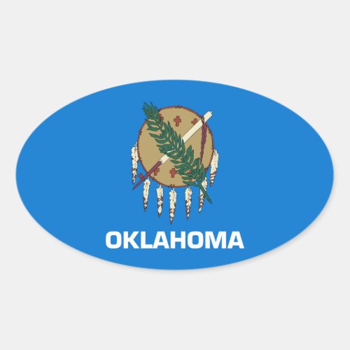 Oklahoma State Flag Oval Sticker