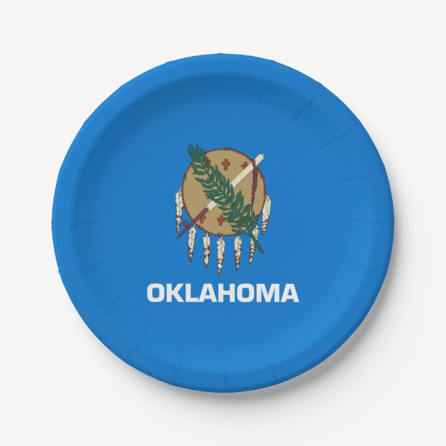 Oklahoma State Flag Paper Plates (Front)