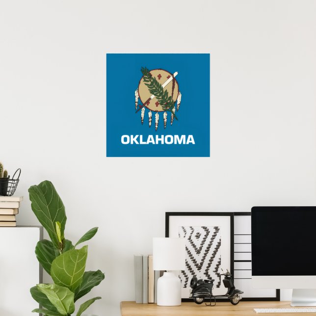 Oklahoma state flag poster (Home Office)