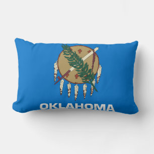 Oklahoma State Flag Print Patriotic Lumbar Pillow