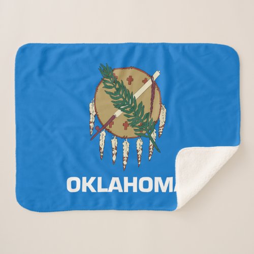 Oklahoma State Flag Sherpa Blanket