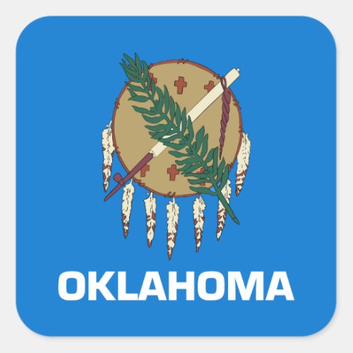 Oklahoma State Flag Square Sticker